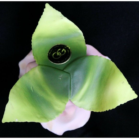 VTG George Good Co Light Pink Porcelain Rose Flower Tealight Holder Figurine - Picture 11 of 12